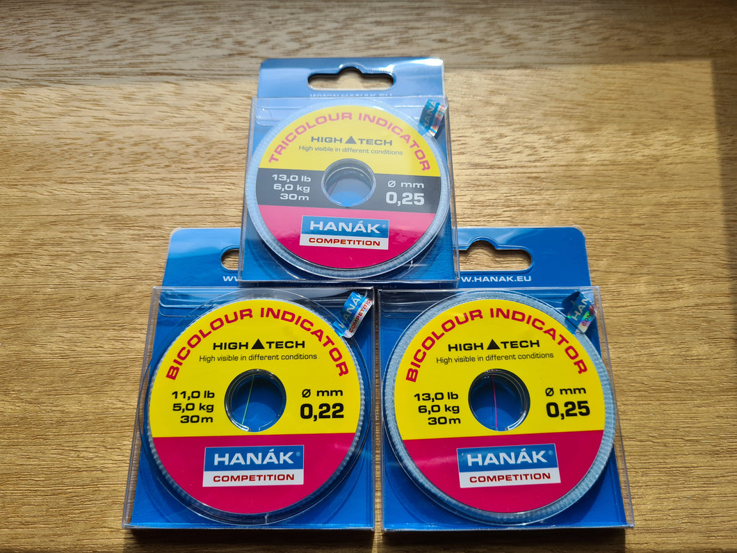 Hanak Bi & Tri Colour Indicator Nylon (30m Spools)