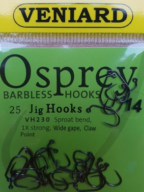Veniards Barbless Jig Hooks (25 per packet)