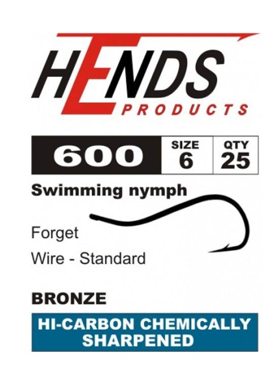 Hends - 600 Living Nymph Hooks Barbed (Vladi Worm) - New 2020